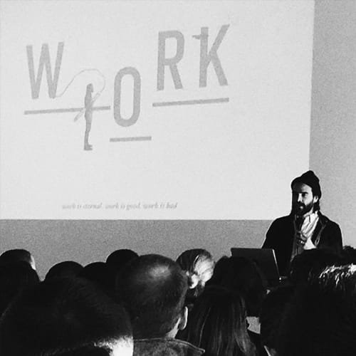 Tyler giving talk