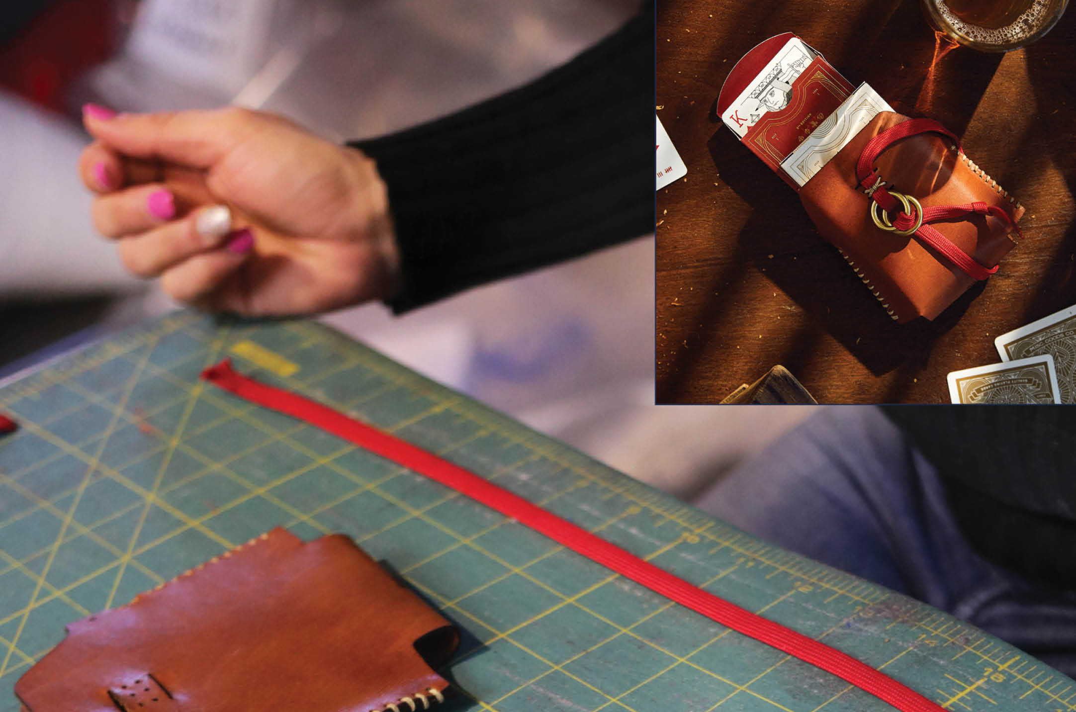 Production of leather case