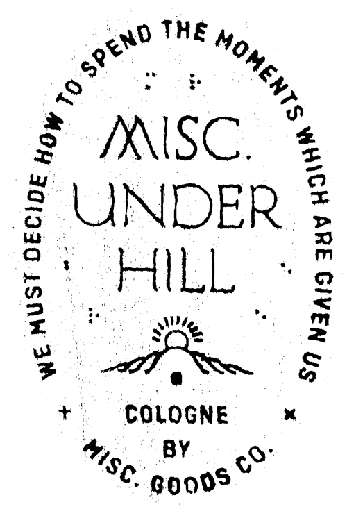 Design on back of Underhill Cologne