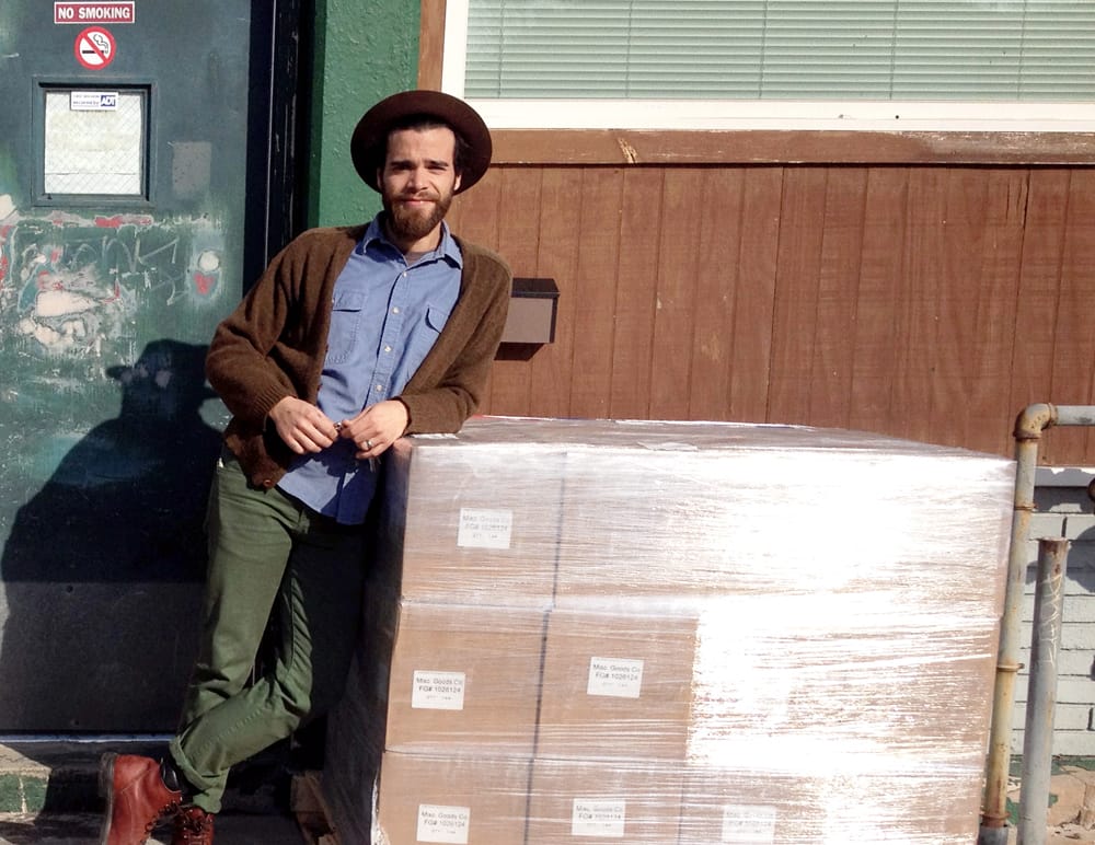 Tyler with products on pallet