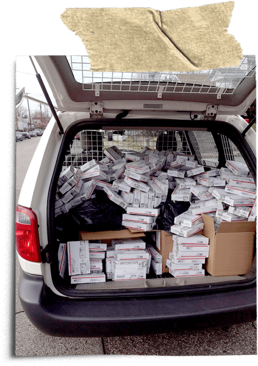 Packages in Mail Truck