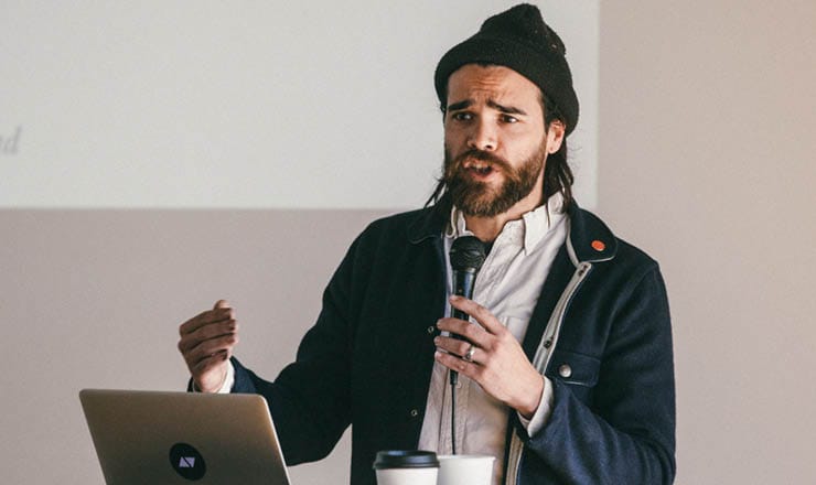 Tyler Deeb giving talk